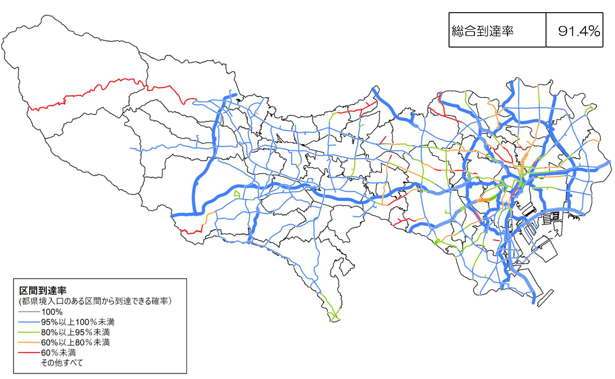 区間到達率図