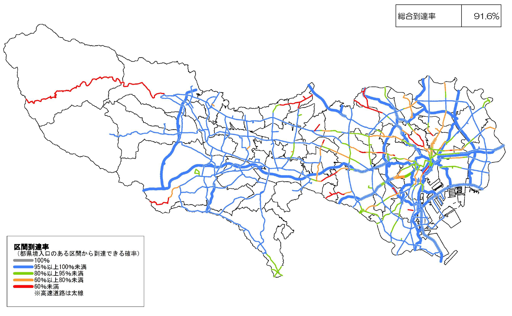 区間到達率図