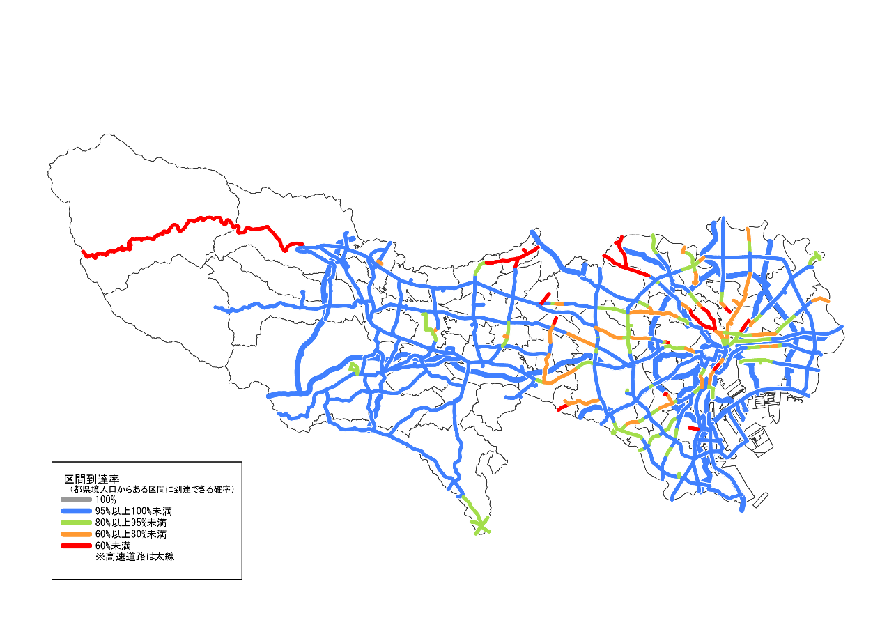 区間到達率図