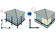筋かいを入れたり、構造用合板を張って強い壁（耐力壁）を増やしましょう